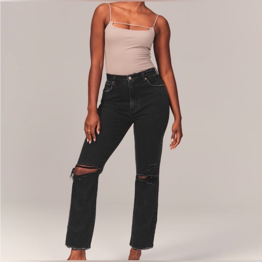 Abercrombie & Fitch The Ankle Straight Ultra High Rise Curve Love 25/0R